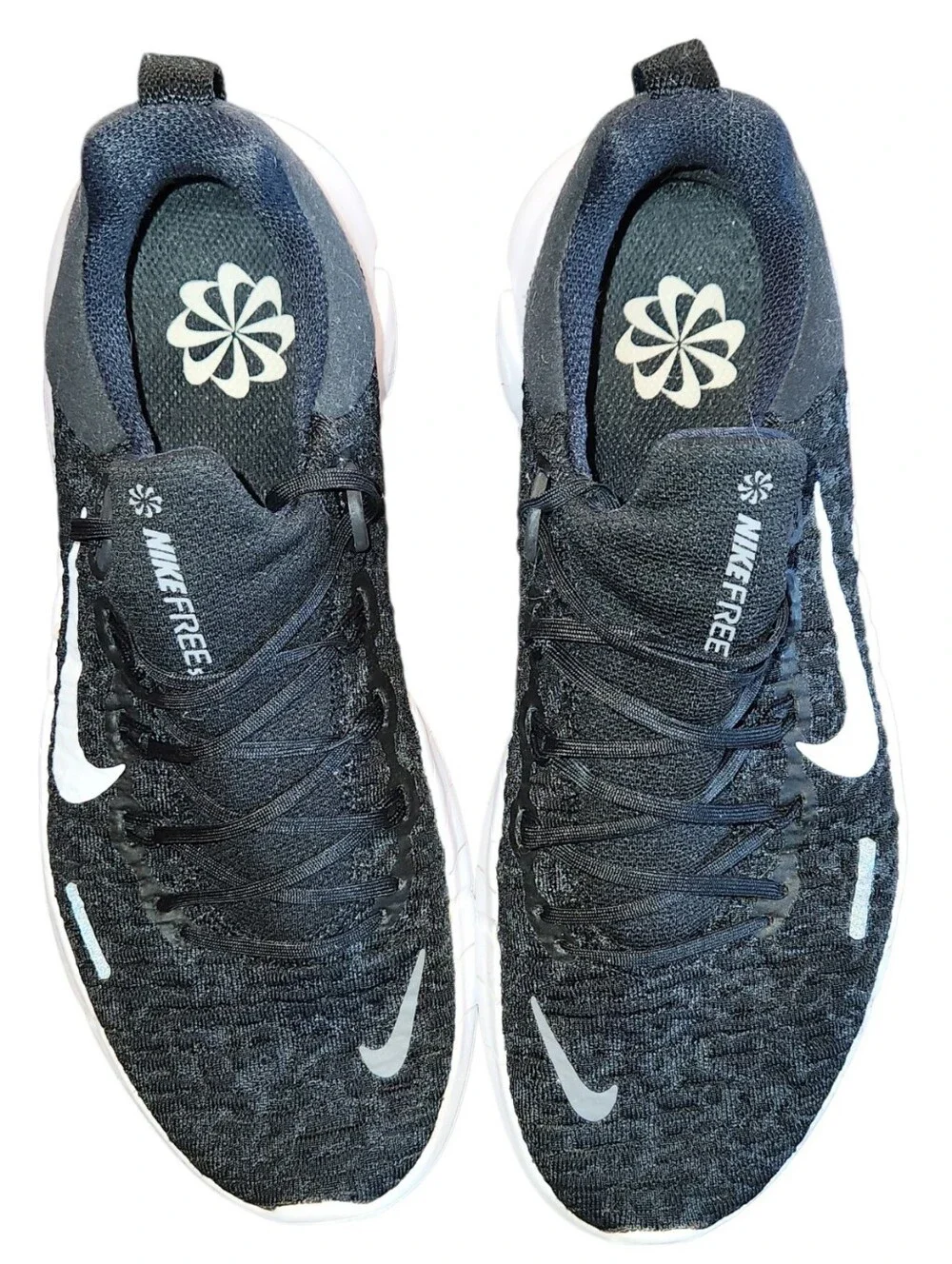 NIKE Free Run 5.0 Next Nature Running Shoes Black/White Women's Size 8.5 Light